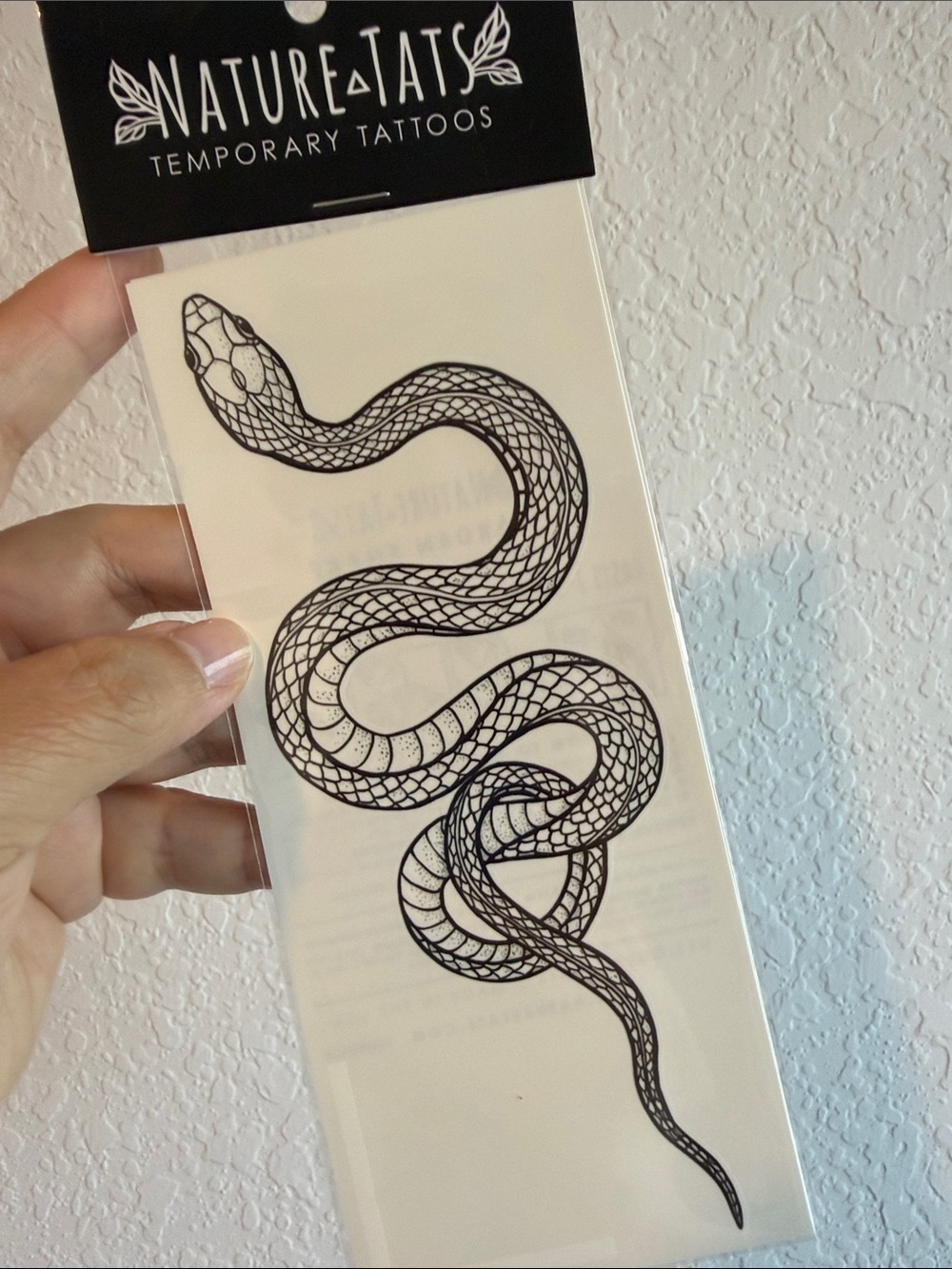 Nature Tats Black Garden Snake Temporary Tattoo – 2 Pack